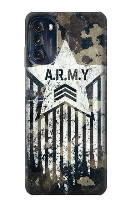 W3666 Army Camo Camouflage Hülle Schutzhülle Taschen und Leder Flip für Motorola Moto G (2022)