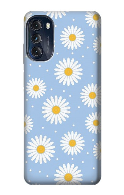 W3681 Daisy Flowers Pattern Hülle Schutzhülle Taschen und Leder Flip für Motorola Moto G (2022)