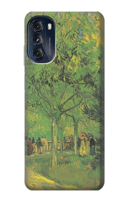 W3748 Van Gogh A Lane in a Public Garden Hülle Schutzhülle Taschen und Leder Flip für Motorola Moto G (2022)