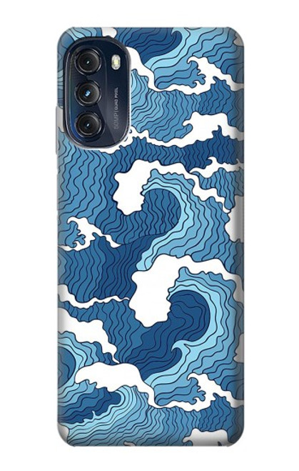 W3751 Wave Pattern Hülle Schutzhülle Taschen und Leder Flip für Motorola Moto G (2022)