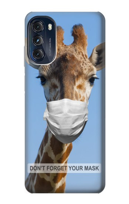W3806 Funny Giraffe Hülle Schutzhülle Taschen und Leder Flip für Motorola Moto G (2022)