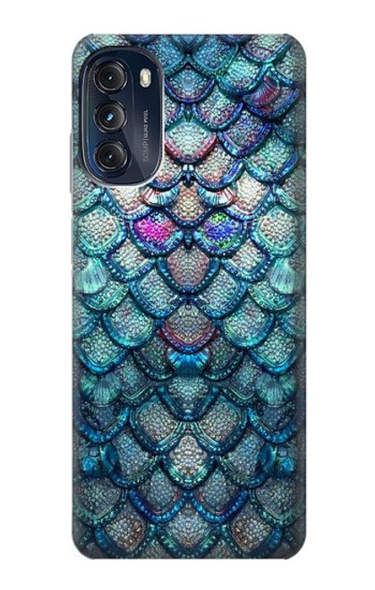 W3809 Mermaid Fish Scale Hülle Schutzhülle Taschen und Leder Flip für Motorola Moto G (2022)