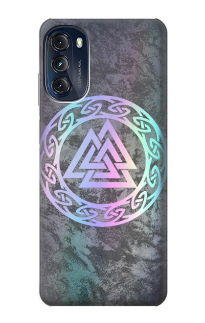 W3833 Valknut Odin Wotans Knot Hrungnir Heart Hülle Schutzhülle Taschen und Leder Flip für Motorola Moto G (2022)