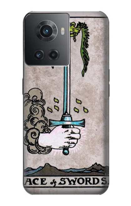 W2482 Tarot Card Ace of Swords Hülle Schutzhülle Taschen und Leder Flip für OnePlus Ace