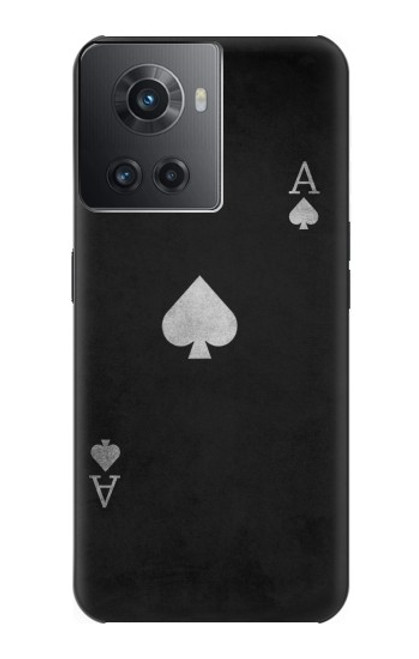 W3152 Black Ace of Spade Hülle Schutzhülle Taschen und Leder Flip für OnePlus Ace