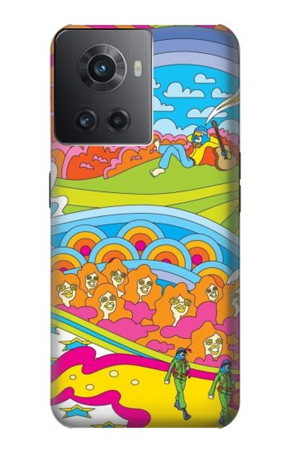 W3407 Hippie Art Hülle Schutzhülle Taschen und Leder Flip für OnePlus Ace