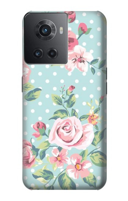 W3494 Vintage Rose Polka Dot Hülle Schutzhülle Taschen und Leder Flip für OnePlus Ace