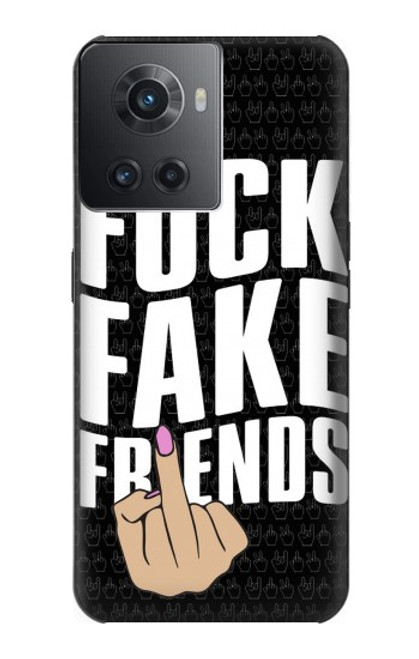 W3598 Middle Finger Fuck Fake Friend Hülle Schutzhülle Taschen und Leder Flip für OnePlus Ace