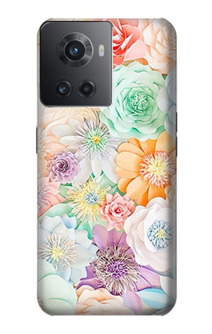 W3705 Pastel Floral Flower Hülle Schutzhülle Taschen und Leder Flip für OnePlus Ace