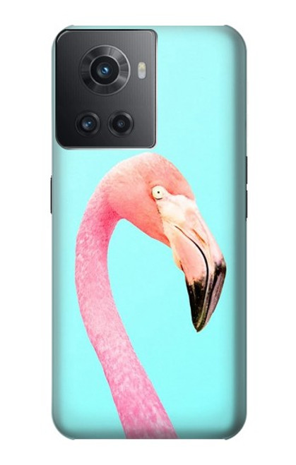 W3708 Pink Flamingo Hülle Schutzhülle Taschen und Leder Flip für OnePlus Ace