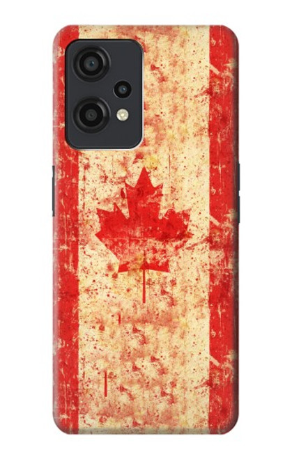 W1603 Canada Flag Old Vintage Hülle Schutzhülle Taschen und Leder Flip für OnePlus Nord CE 2 Lite 5G