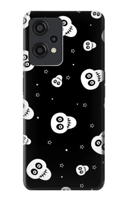 W3261 Smile Skull Halloween Pattern Hülle Schutzhülle Taschen und Leder Flip für OnePlus Nord CE 2 Lite 5G