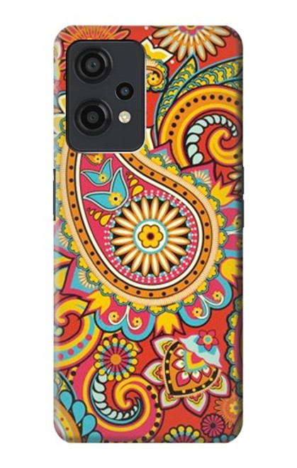 W3402 Floral Paisley Pattern Seamless Hülle Schutzhülle Taschen und Leder Flip für OnePlus Nord CE 2 Lite 5G