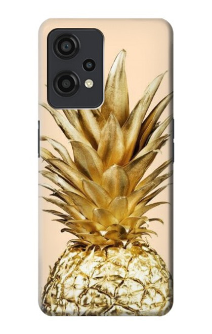 W3490 Gold Pineapple Hülle Schutzhülle Taschen und Leder Flip für OnePlus Nord CE 2 Lite 5G