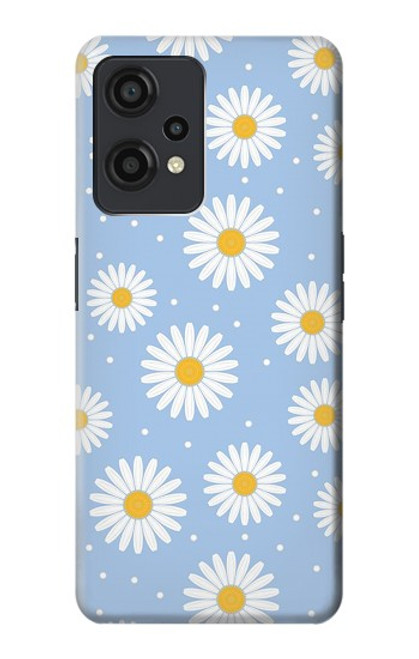 W3681 Daisy Flowers Pattern Hülle Schutzhülle Taschen und Leder Flip für OnePlus Nord CE 2 Lite 5G