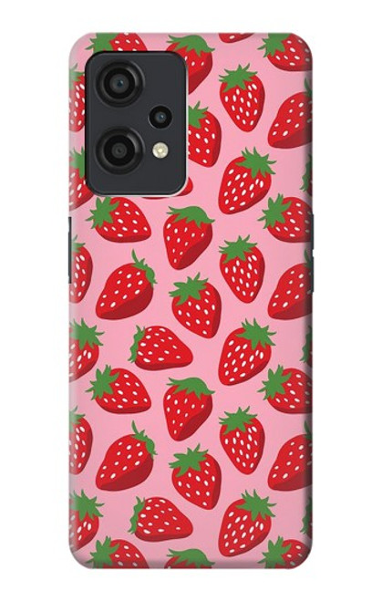 W3719 Strawberry Pattern Hülle Schutzhülle Taschen und Leder Flip für OnePlus Nord CE 2 Lite 5G