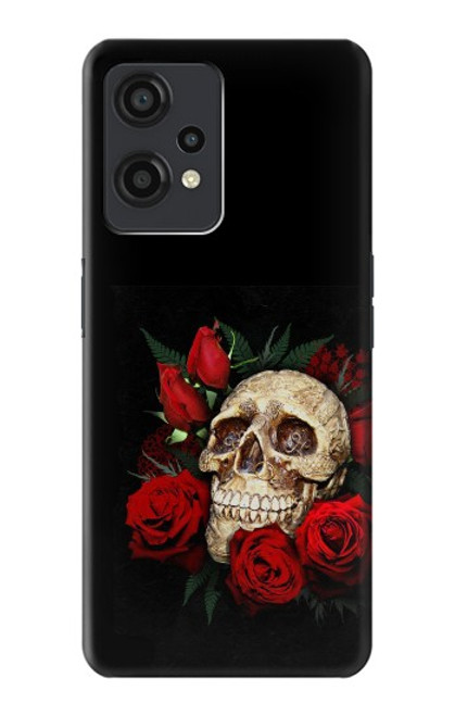 W3753 Dark Gothic Goth Skull Roses Hülle Schutzhülle Taschen und Leder Flip für OnePlus Nord CE 2 Lite 5G
