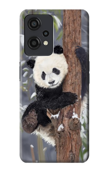 W3793 Cute Baby Panda Snow Painting Hülle Schutzhülle Taschen und Leder Flip für OnePlus Nord CE 2 Lite 5G