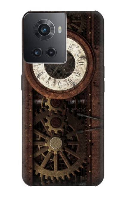 W3221 Steampunk Clock Gears Hülle Schutzhülle Taschen und Leder Flip für OnePlus 10R