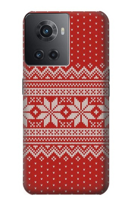 W3384 Winter Seamless Knitting Pattern Hülle Schutzhülle Taschen und Leder Flip für OnePlus 10R
