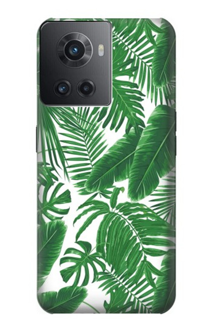 W3457 Paper Palm Monstera Hülle Schutzhülle Taschen und Leder Flip für OnePlus 10R