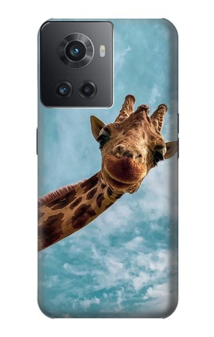 W3680 Cute Smile Giraffe Hülle Schutzhülle Taschen und Leder Flip für OnePlus 10R