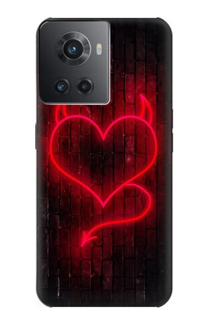 W3682 Devil Heart Hülle Schutzhülle Taschen und Leder Flip für OnePlus 10R