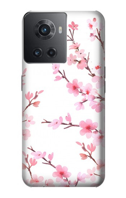 W3707 Pink Cherry Blossom Spring Flower Hülle Schutzhülle Taschen und Leder Flip für OnePlus 10R