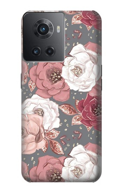 W3716 Rose Floral Pattern Hülle Schutzhülle Taschen und Leder Flip für OnePlus 10R