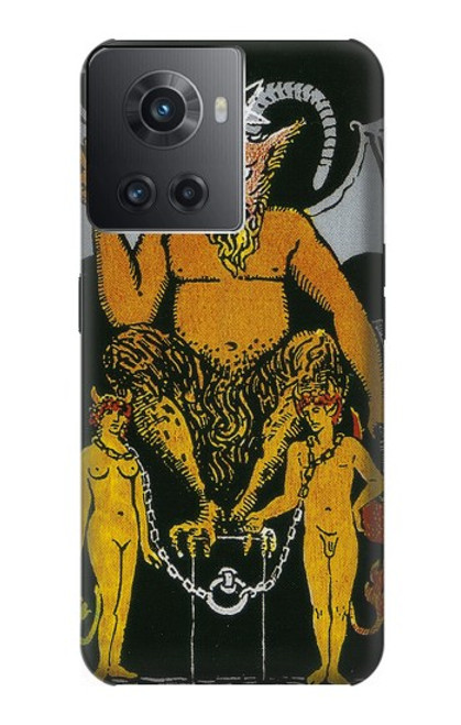 W3740 Tarot Card The Devil Hülle Schutzhülle Taschen und Leder Flip für OnePlus 10R