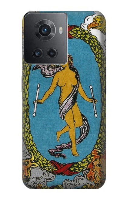 W3746 Tarot Card The World Hülle Schutzhülle Taschen und Leder Flip für OnePlus 10R
