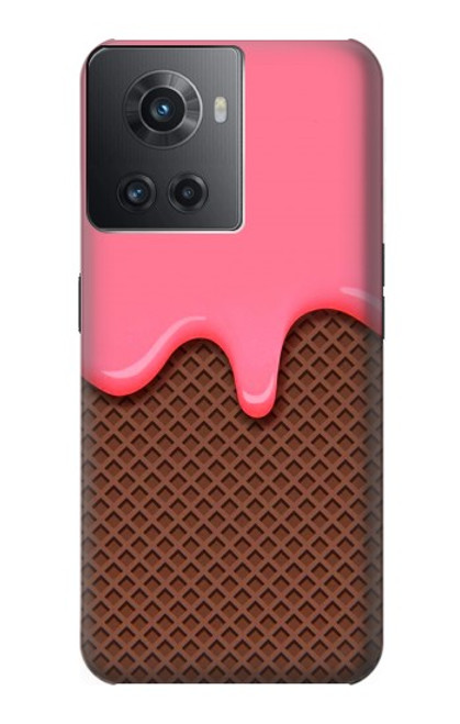 W3754 Strawberry Ice Cream Cone Hülle Schutzhülle Taschen und Leder Flip für OnePlus 10R