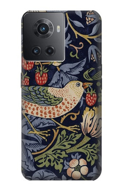 W3791 William Morris Strawberry Thief Fabric Hülle Schutzhülle Taschen und Leder Flip für OnePlus 10R