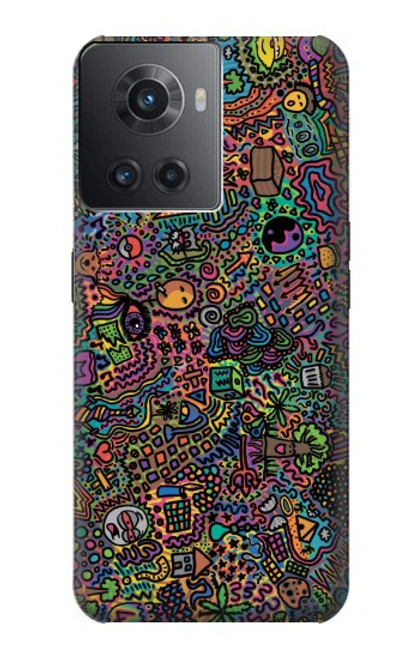 W3815 Psychedelic Art Hülle Schutzhülle Taschen und Leder Flip für OnePlus 10R