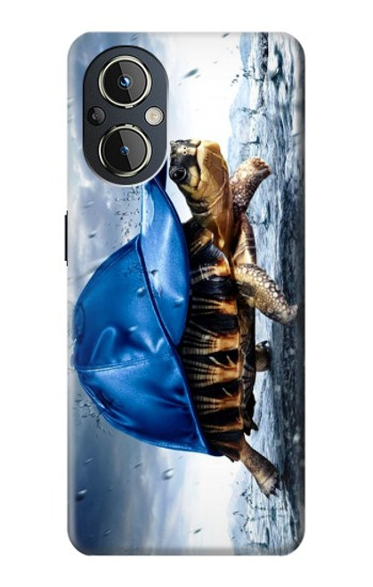 W0084 Turtle in the Rain Hülle Schutzhülle Taschen und Leder Flip für OnePlus Nord N20 5G