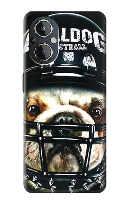 W0098 Bulldog American Football Hülle Schutzhülle Taschen und Leder Flip für OnePlus Nord N20 5G