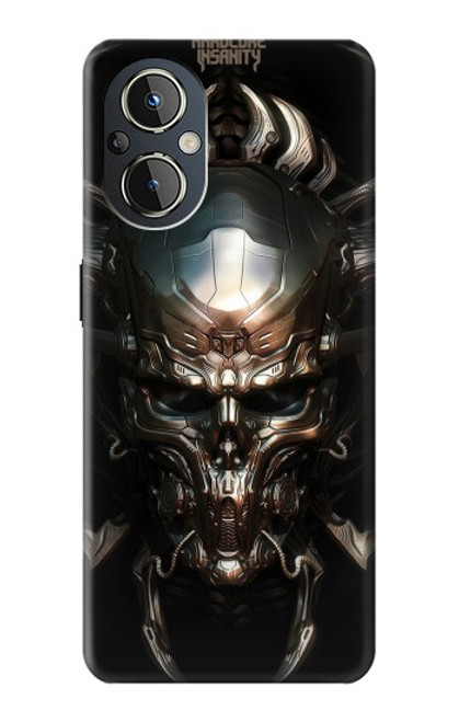 W1027 Hardcore Metal Skull Hülle Schutzhülle Taschen und Leder Flip für OnePlus Nord N20 5G
