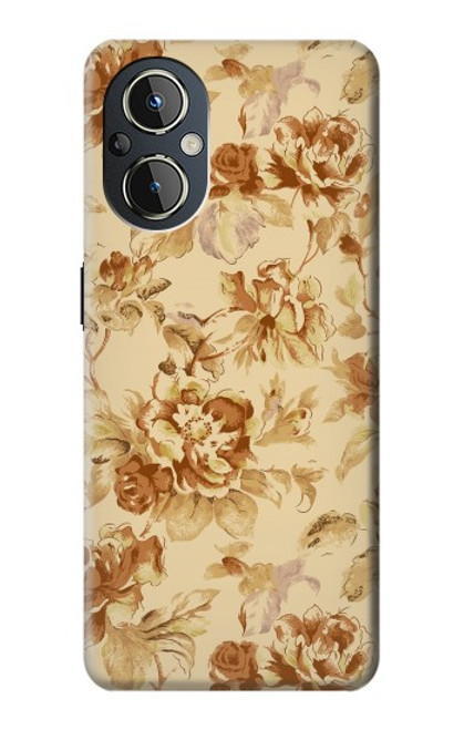 W2180 Flower Floral Vintage Pattern Hülle Schutzhülle Taschen und Leder Flip für OnePlus Nord N20 5G