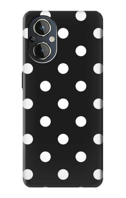 W2299 Black Polka Dots Hülle Schutzhülle Taschen und Leder Flip für OnePlus Nord N20 5G