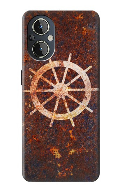 W2766 Ship Wheel Rusty Texture Hülle Schutzhülle Taschen und Leder Flip für OnePlus Nord N20 5G