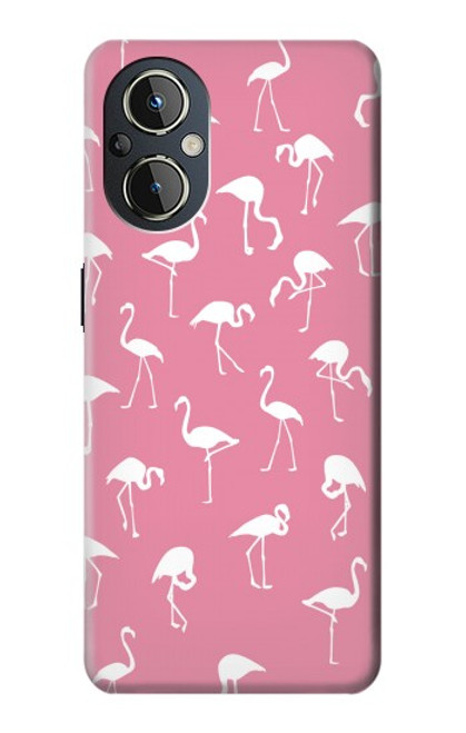 W2858 Pink Flamingo Pattern Hülle Schutzhülle Taschen und Leder Flip für OnePlus Nord N20 5G