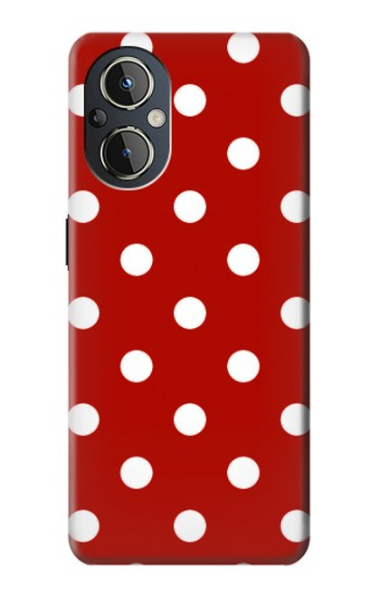 W2951 Red Polka Dots Hülle Schutzhülle Taschen und Leder Flip für OnePlus Nord N20 5G