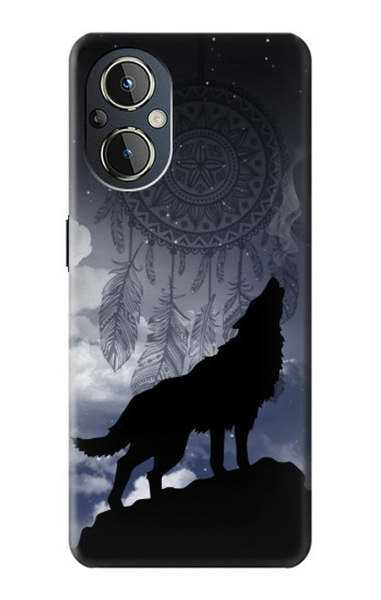 W3011 Dream Catcher Wolf Howling Hülle Schutzhülle Taschen und Leder Flip für OnePlus Nord N20 5G