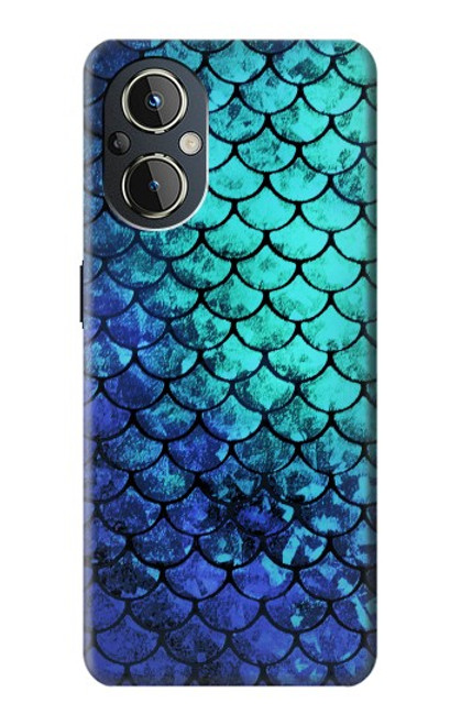 W3047 Green Mermaid Fish Scale Hülle Schutzhülle Taschen und Leder Flip für OnePlus Nord N20 5G