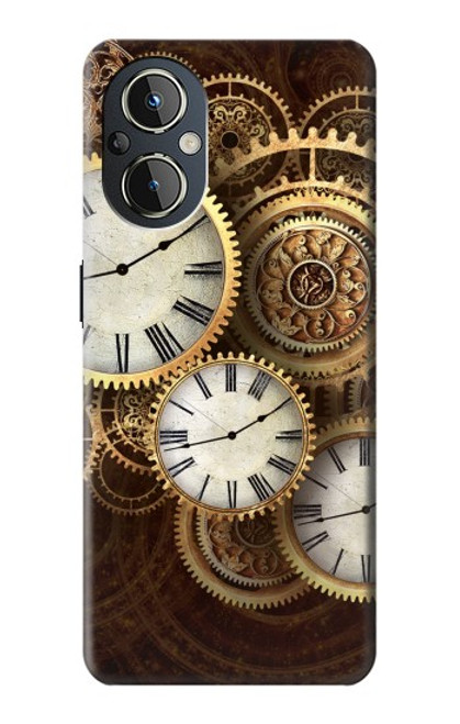 W3172 Gold Clock Live Hülle Schutzhülle Taschen und Leder Flip für OnePlus Nord N20 5G