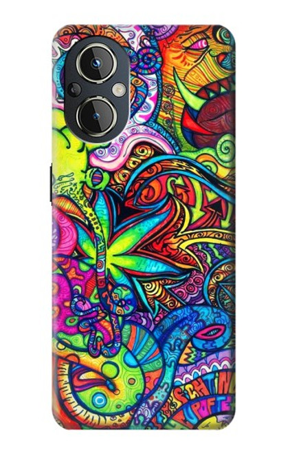 W3255 Colorful Art Pattern Hülle Schutzhülle Taschen und Leder Flip für OnePlus Nord N20 5G