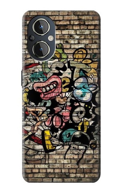 W3394 Graffiti Wall Hülle Schutzhülle Taschen und Leder Flip für OnePlus Nord N20 5G