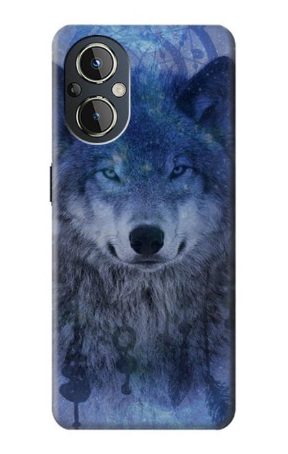 W3410 Wolf Dream Catcher Hülle Schutzhülle Taschen und Leder Flip für OnePlus Nord N20 5G