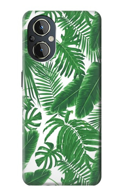 W3457 Paper Palm Monstera Hülle Schutzhülle Taschen und Leder Flip für OnePlus Nord N20 5G