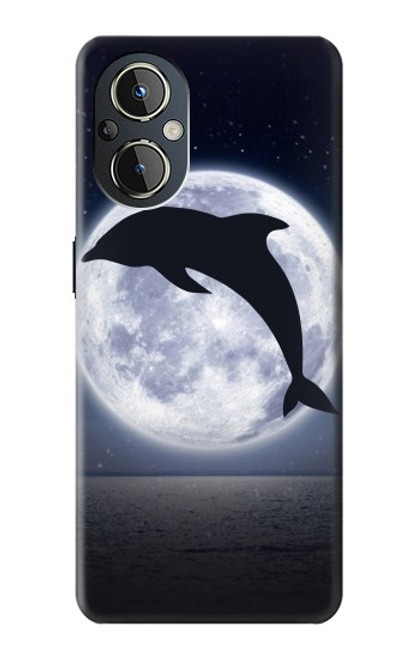 W3510 Dolphin Moon Night Hülle Schutzhülle Taschen und Leder Flip für OnePlus Nord N20 5G